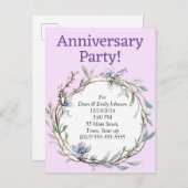 記念日のパーティの招待状 インビテーションポストカード (正面/裏面)