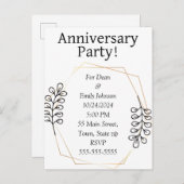 記念日のパーティの招待状 インビテーションポストカード (正面/裏面)