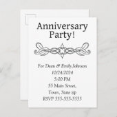 記念日のパーティの招待状 インビテーションポストカード (正面/裏面)