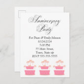 記念日のパーティの招待状 インビテーションポストカード (正面/裏面)