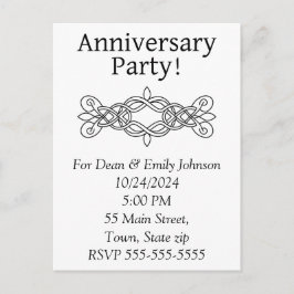 記念日のパーティの招待状 インビテーションポストカード