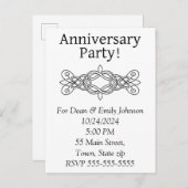 記念日のパーティの招待状 インビテーションポストカード (正面/裏面)