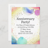 記念日のパーティの招待状 インビテーションポストカード (正面/裏面)