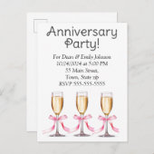 記念日のパーティの招待状 インビテーションポストカード (正面/裏面)