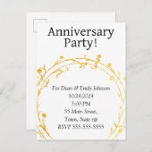 記念日のパーティの招待状 インビテーションポストカード (正面/裏面)