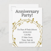 記念日のパーティの招待状 インビテーションポストカード (正面/裏面)