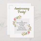 記念日のパーティの招待状 インビテーションポストカード (正面/裏面)
