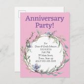 記念日のパーティの招待状 インビテーションポストカード (正面/裏面)