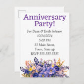 記念日のパーティの招待状 インビテーションポストカード (正面/裏面)