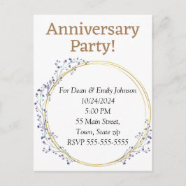 記念日のパーティの招待状 インビテーションポストカード