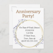 記念日のパーティの招待状 インビテーションポストカード (正面/裏面)