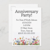 記念日のパーティの招待状 インビテーションポストカード (正面/裏面)