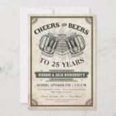 記念日のパーティの招待状 |応援とビール 招待状 (正面)