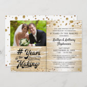 記念日のブラックゴールドイヤーズインメイキング 招待状 (正面/裏面)