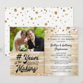 記念日のブラックゴールドイヤーズ・イン・ザ・メイキング 招待状 (正面/裏面)