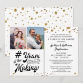 記念日のブラックゴールド 何年もの歳月を経て 招待状 (正面/裏面)