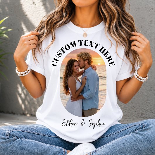 記念日のプレゼントにふたりの写真とメッセージを入れよう Tシャツ