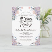 記念日のライラック花束イラスト　何年もの歳月を経て 招待状 (スタンド正面)