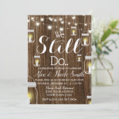 記念日のラスティックなストリングライトキャンドルランプ 招待状 (スタンド正面)