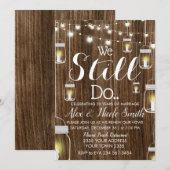 記念日のラスティックなストリングライトキャンドルランプ 招待状 (正面/裏面)