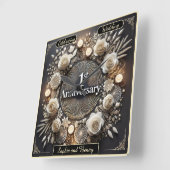 記念日のロマンチックな紙のデザイン スクエア壁時計 (傾斜)