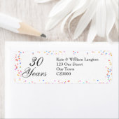 記念日のロマンチックな虹の紙吹雪 ラベル (インサイチュ)