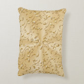 記念日の写真のギフトの黒および金ゴールドの枕 アクセントクッション (裏面(縦))