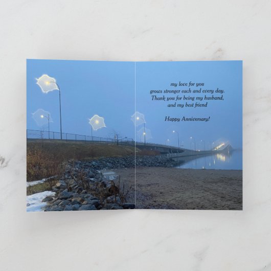 記念日の夫と友人フォグブリッジトラフィック カード (内部)