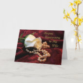 記念日の妻のばら色カード カード (黄色い花)