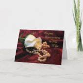 記念日の妻のばら色カード カード (正面)