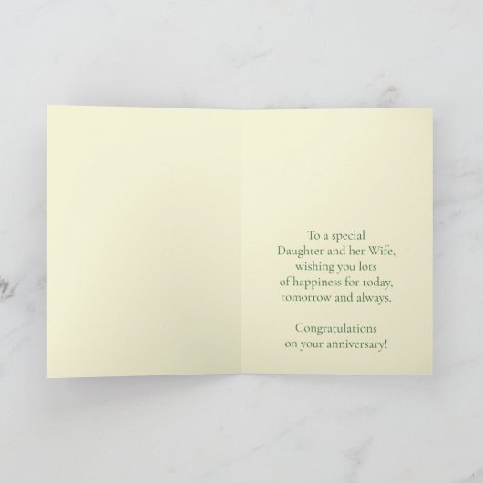 記念日の娘と妻イエローローズ カード (内部)