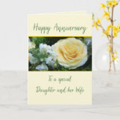 記念日の娘と妻イエローローズ カード (黄色い花)