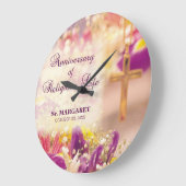 、記念日の宗教生命、尼僧個人化して下さい ラージ壁時計 (傾斜)