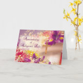 記念日の宗教生命、尼僧、花および十字 カード (黄色い花)