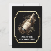 記念日の定年の誕生日ワきらめくイン 招待状 (正面)