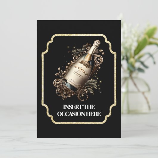 記念日の定年の誕生日ワきらめくイン 招待状 (スタンド正面)