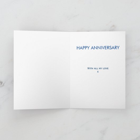 記念日の愛する夫の写真コラージュハート カード (内部)