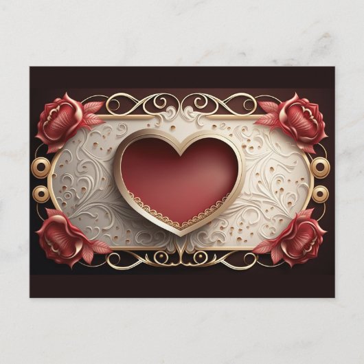 記念日の愛のバレンタイン ポストカード (正面)