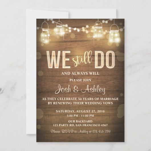 記念日の招待状　ラスティック ヴォウ リニューアル パーティー 招待状 (正面)