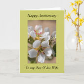 記念日の挨拶状-息子及び彼の妻のための… カード (黄色い花)