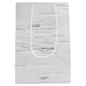 記念日の樺の木結婚ツリーの日付 ミディアムペーパーバッグ (裏面)