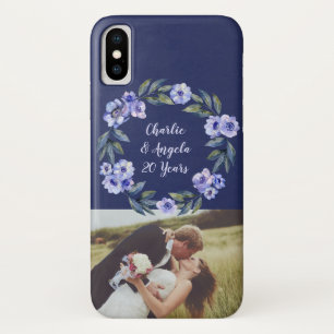 記念日の水彩花の写真 iPhone X ケース