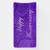 記念日の渦巻き紫 横断幕 (縦)