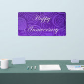 記念日の渦巻き紫 横断幕 (トレードショー)
