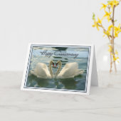 記念日の白鳥 カード (黄色い花)