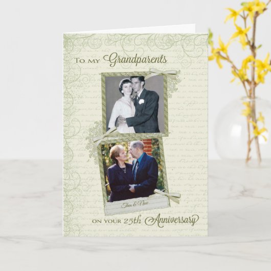 記念日の祖父母へカスタム(_S) – 今(&N) カード (黄色い花)