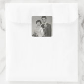記念日の結婚写真 モダン スクエアシール (バッグ)