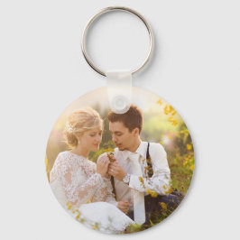 記念日の結婚式のカップルの思い出の写真 キーホルダー