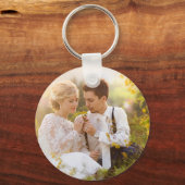 記念日の結婚式のカップルの思い出の写真 キーホルダー (裏面)