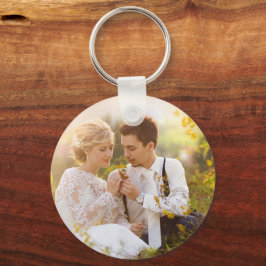 記念日の結婚式のカップルの思い出の写真 キーホルダー